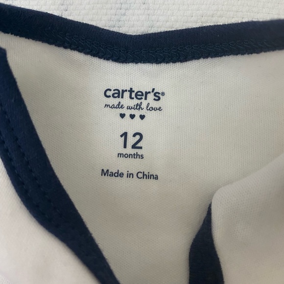 Carters Bodysuit 12 months “Little BROTHER” 100% Cotton White/Multi NWT - Picture 5 of 6